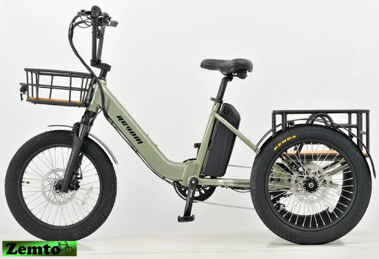 Sofort: Elektro Dreirad Zemto-Mover T1, 720 WH, Mittelmotor Metallic-grün